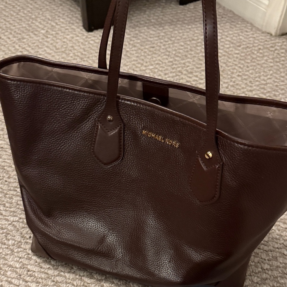 Michael Kors Dark Brown Pebbled Leather Tote